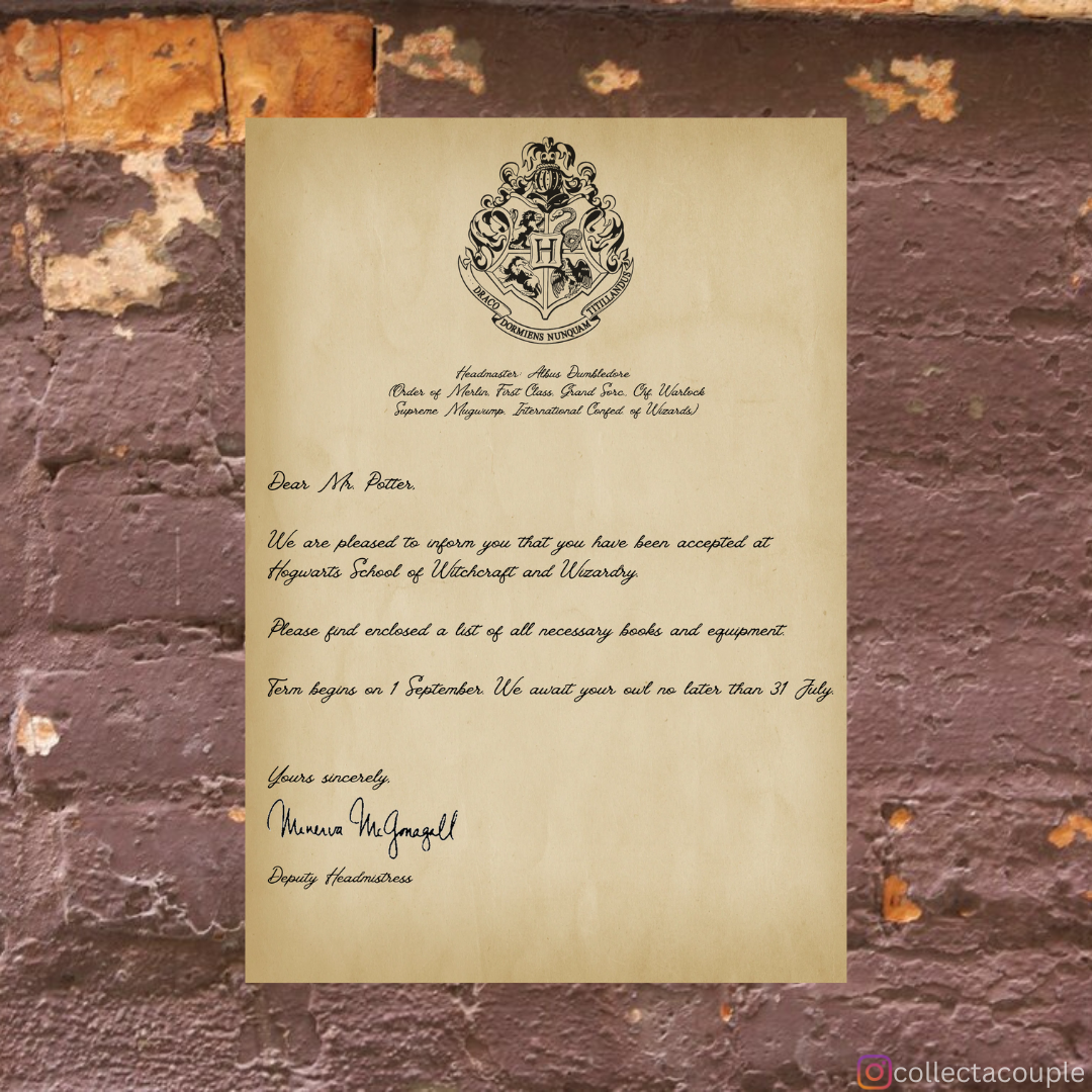 Customised Hogwarts Acceptance Letter Poster (without address)