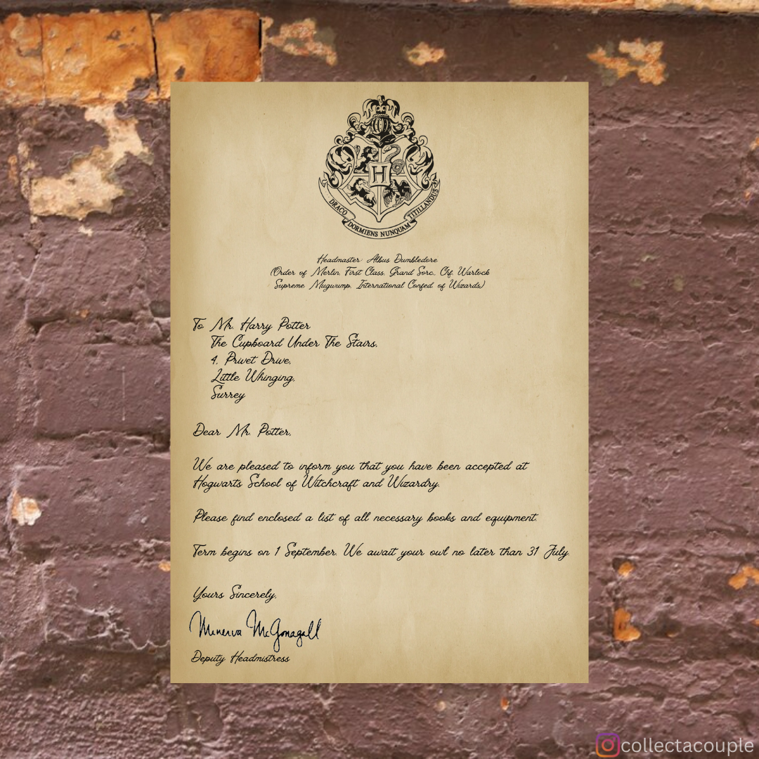 Customised Hogwarts Acceptance Letter Poster (with address)