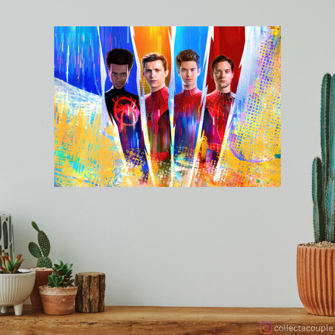 Spider-Man: Miles, Tom, Andrew and Tobey Poster