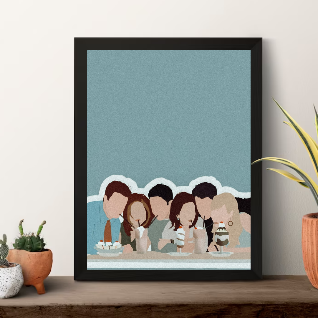 Friends: Cast Illustrated Framed Poster