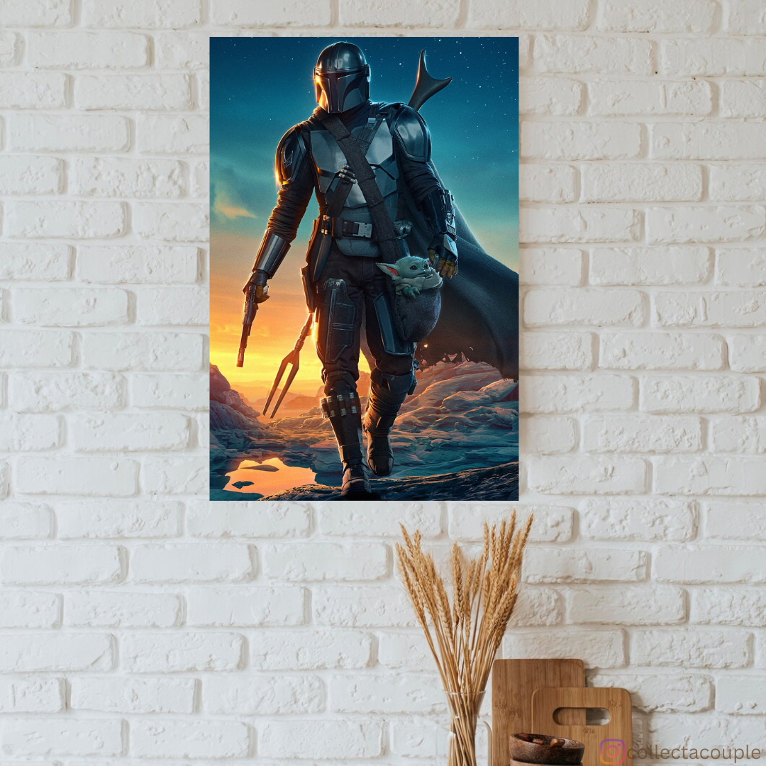 Mandalorian with Grogu Poster