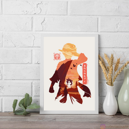 One Piece: Monkey D Luffy Silhouette Framed Poster