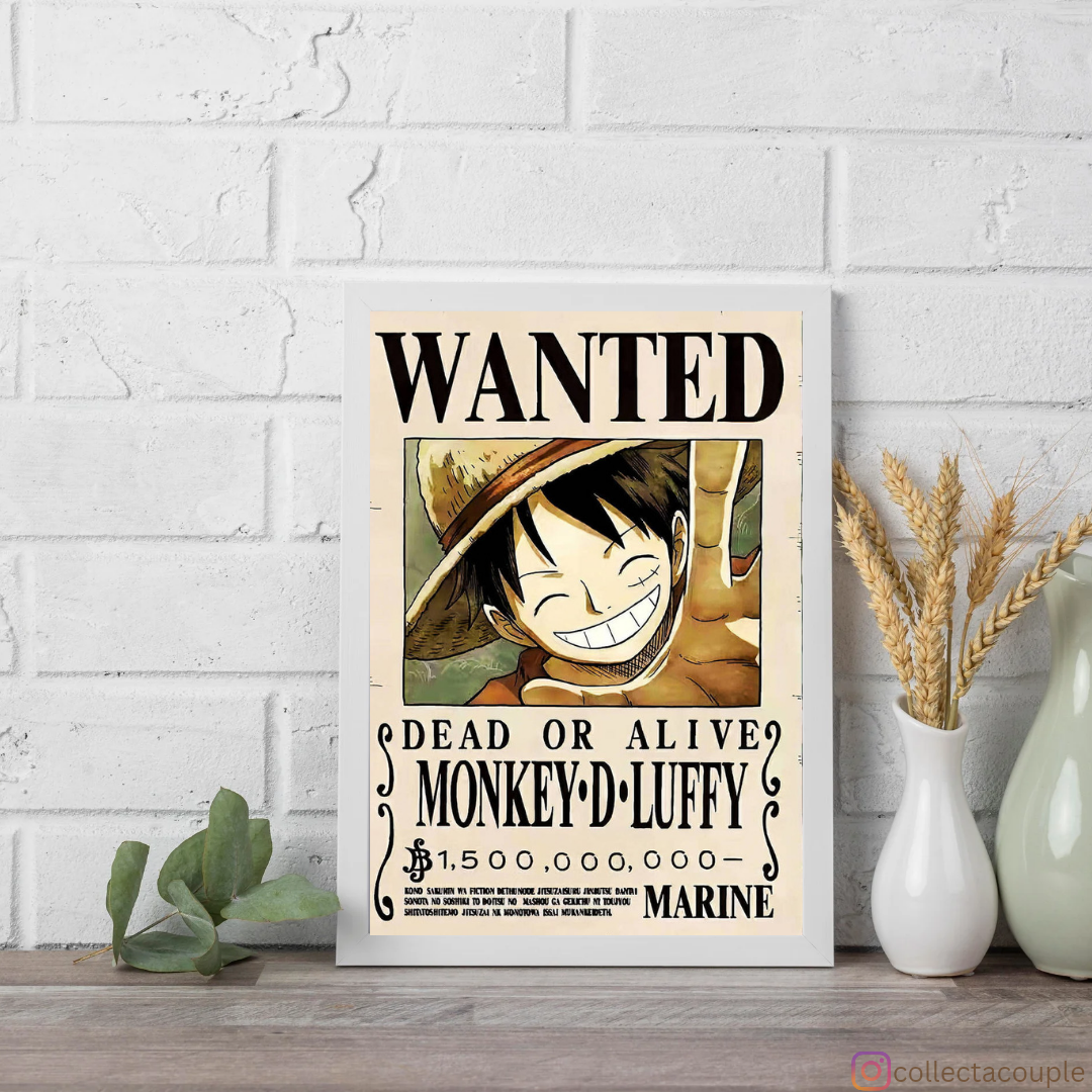 One Piece: Monkey D Luffy Wanted Framed Poster