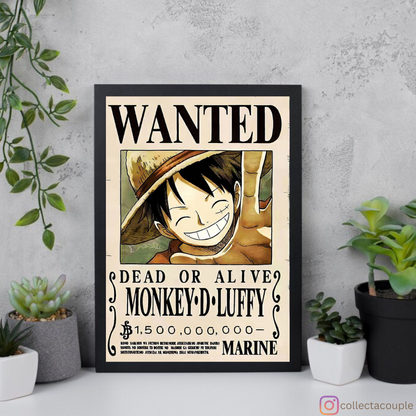 One Piece: Monkey D Luffy Wanted Framed Poster