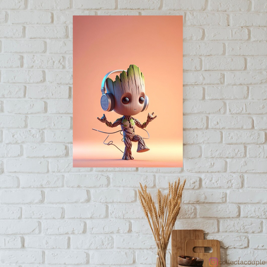 Groot: Pose with Headphones Poster