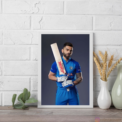 Virat Kohli: Bat Pose Framed Poster