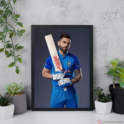 Virat Kohli: Bat Pose Framed Poster