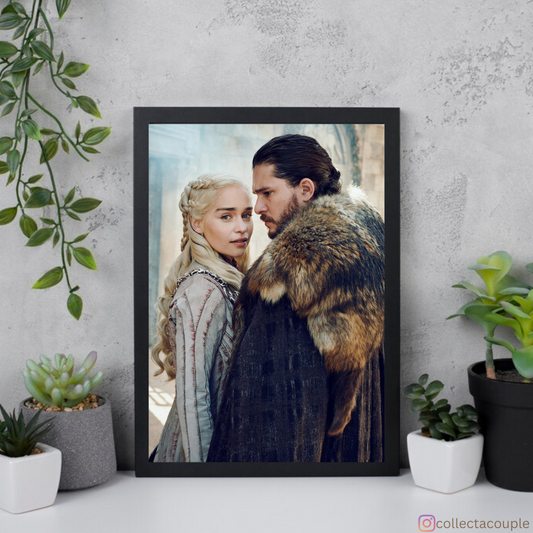 Game of Thrones: Jon Snow and Deanerys Targaryen Framed Poster