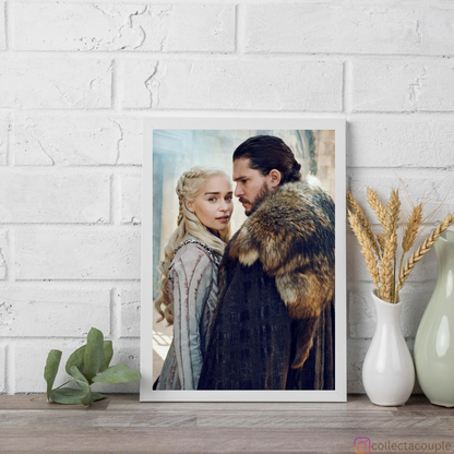 Game of Thrones: Jon Snow and Deanerys Targaryen Framed Poster