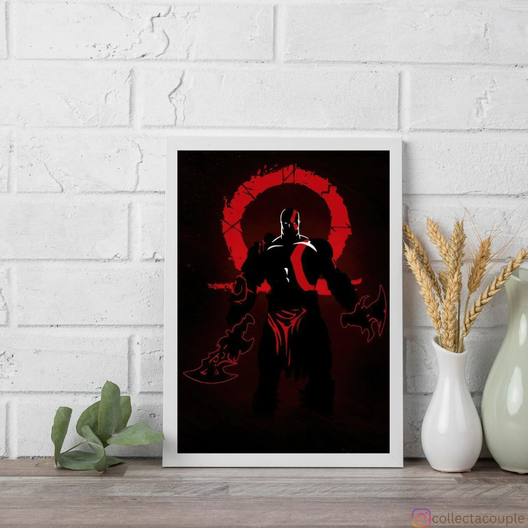 God of War: Kratos Silhouette Framed Poster