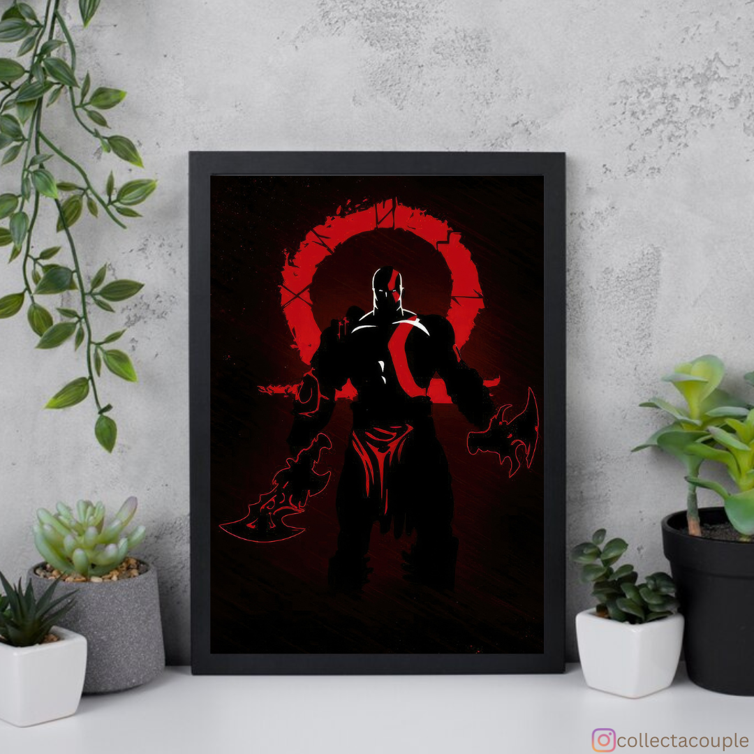 God of War: Kratos Silhouette Framed Poster