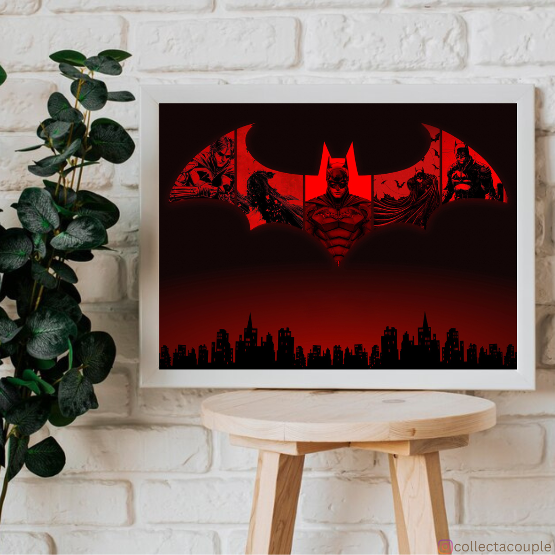 Batman: Silhouette Collage Framed Poster