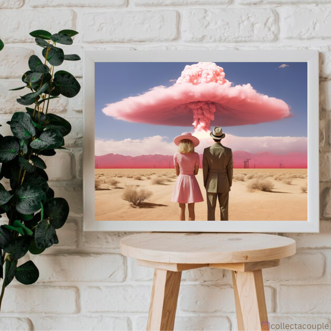 Barbie x Oppenheimer: Pink Blast Framed Poster