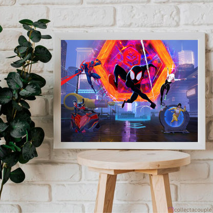 Spiderman Across the Spider-verse: Cast Framed Poster