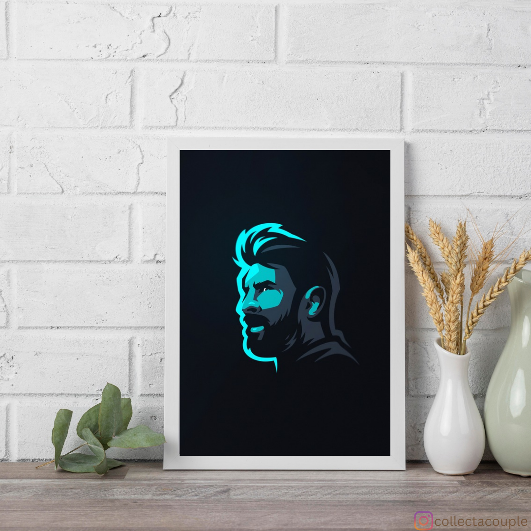 Lionel Messi: Blue Framed Poster