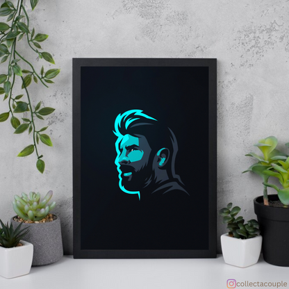 Lionel Messi: Blue Framed Poster