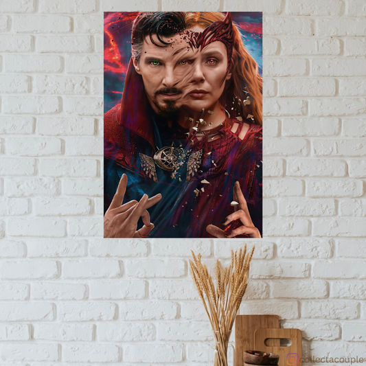 Multiverse of Madness: Scarlet Witch & Doctor Strange Split Face Poster