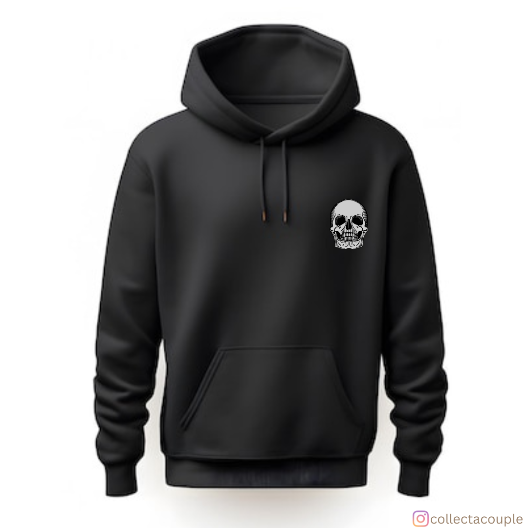 Skull Ace: Illustration Unisex Hoodie (front & back print)