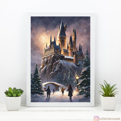 Harry Potter: Snowy Hogwarts Framed Poster