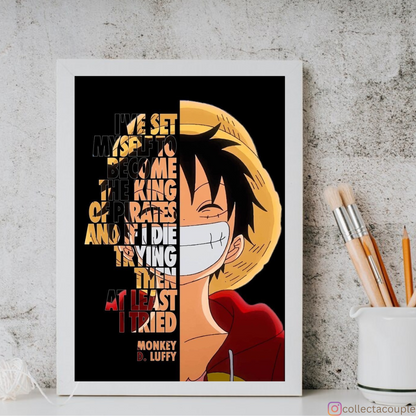 One Piece: Monkey D Luffy Quote Framed Poster