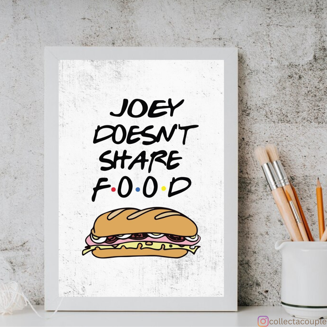 Friends: Joey doesn't share food Framed Poster