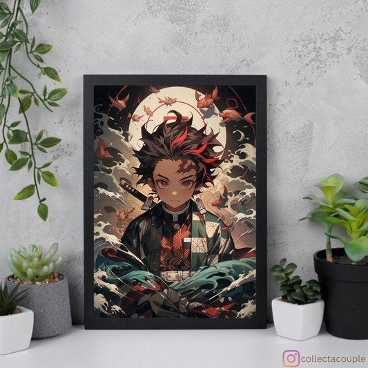 Demon Slayer: Tanjiro Painting Framed Poster