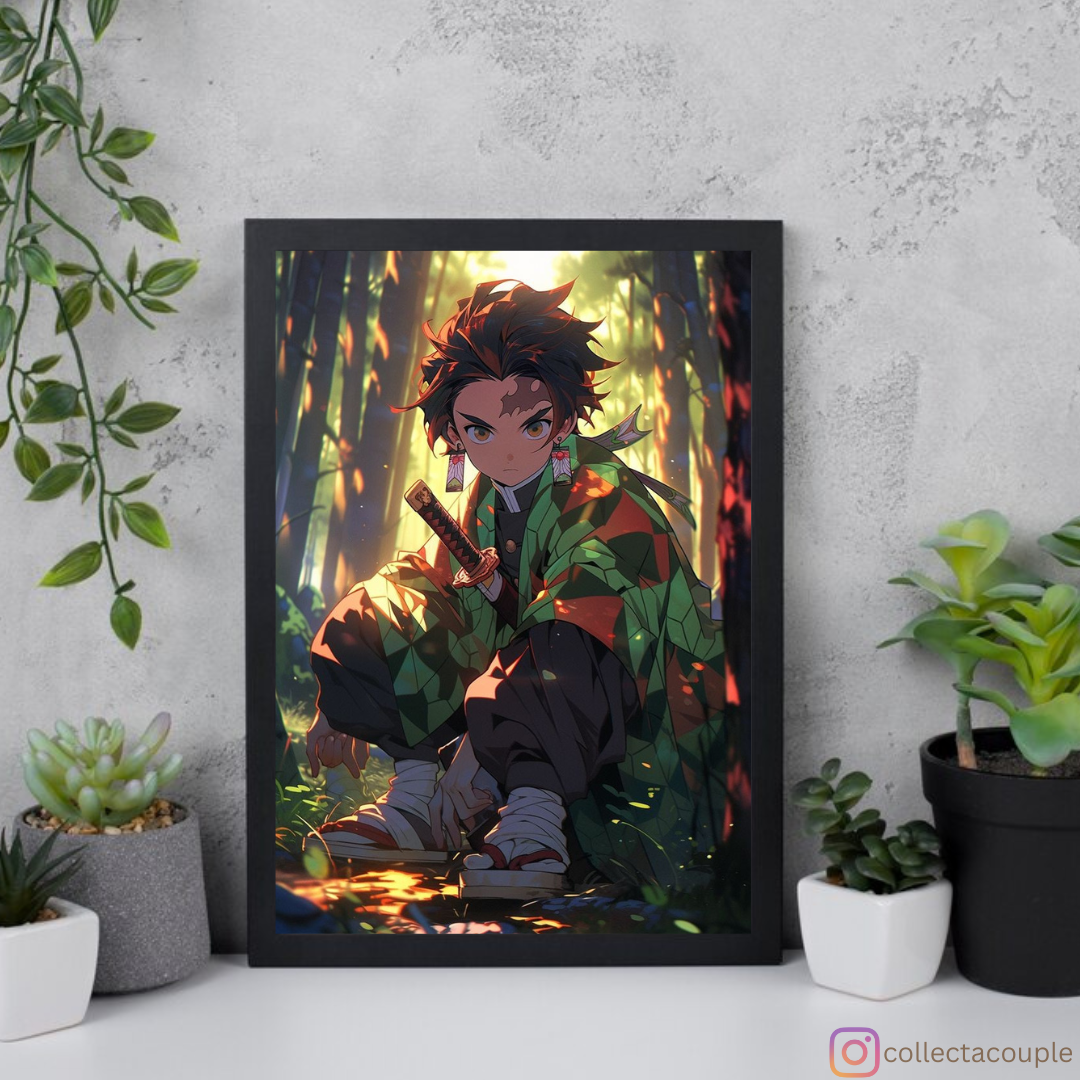 Demon Slayer: Tanjiro in Forest Framed Poster