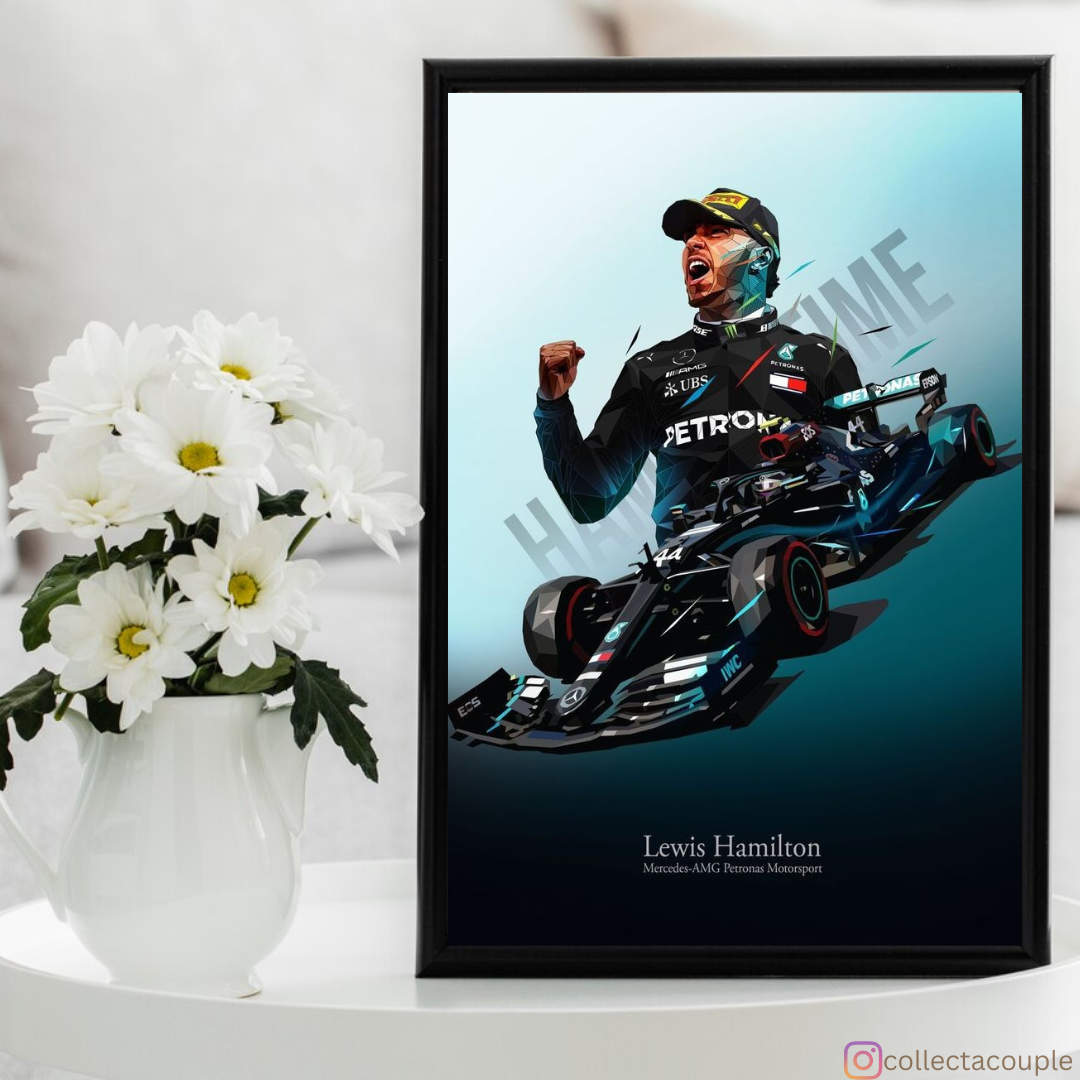 Lewis Hamilton: Win Pose Framed Poster