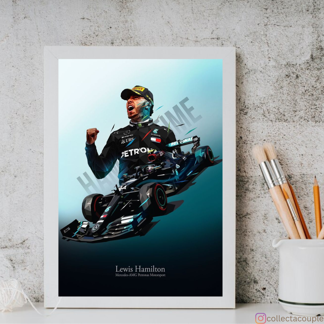 Lewis Hamilton: Win Pose Framed Poster