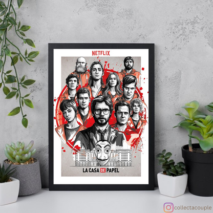 Money Heist: Sketch Framed Poster