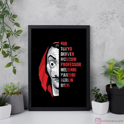 Money Heist: Split Face Framed Poster