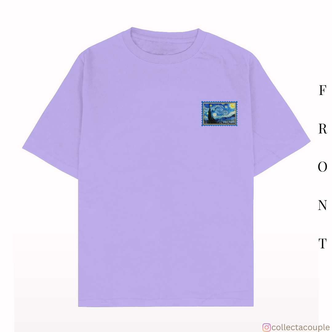 Van Gogh: Starry Night Collage Oversized Unisex T-shirt (front and back print)
