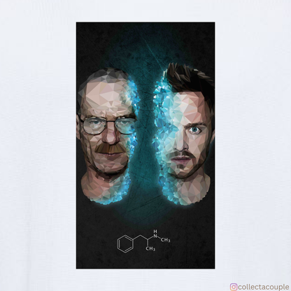 Breaking Bad: Walter and Jesse Illustrated Oversized Unisex T-shirt (front and back print)