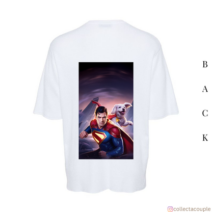 Superman: Superman and Krypto Oversized Unisex T-shirt (front and back print)