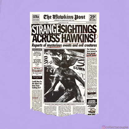 Stranger Things: The Hawkins Post Oversized Unisex T-shirt (front and back print)