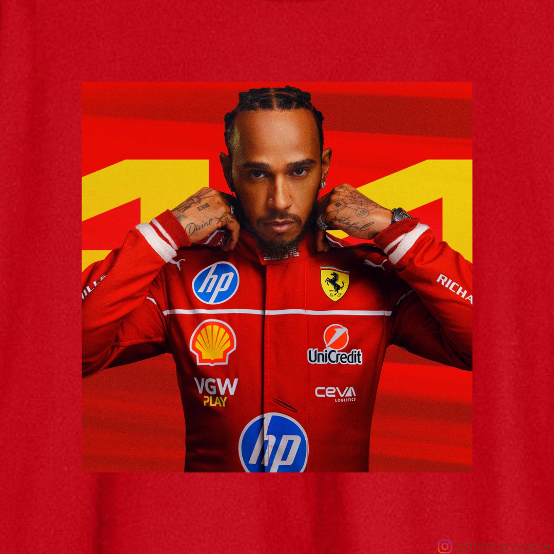 Lewis Hamilton: Ferrari Oversized Unisex T-shirt (front and back print)