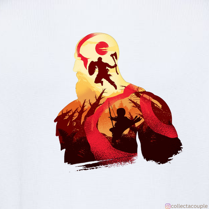 God of War: Kratos Illustration Oversized Unisex T-shirt (front and back print)