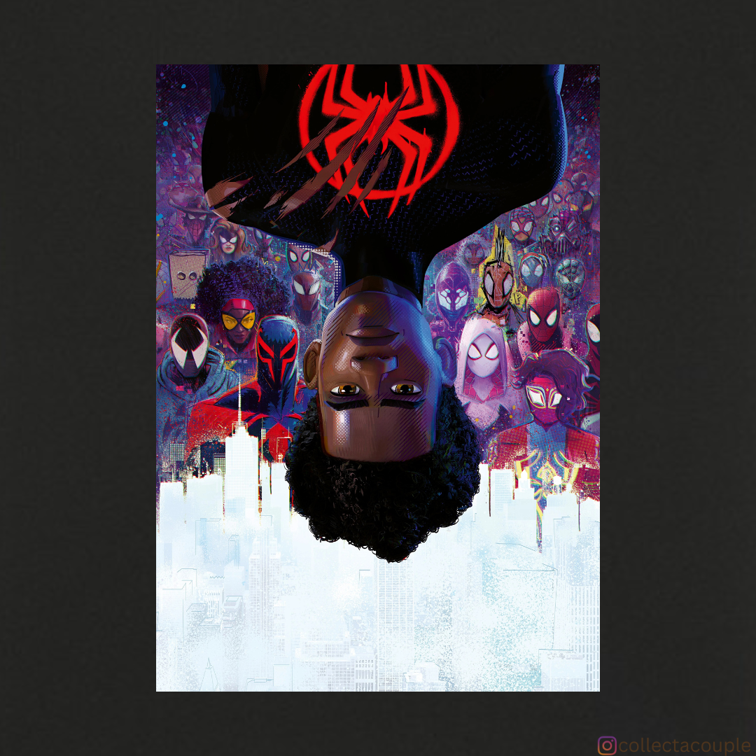 Spider Verse: Miles Morales Upside Down Oversized Unisex T-shirt (front and back print)