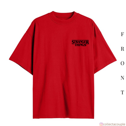 Stranger Things: Upside Down Illustrated Oversized Unisex T-shirt (front and back print)