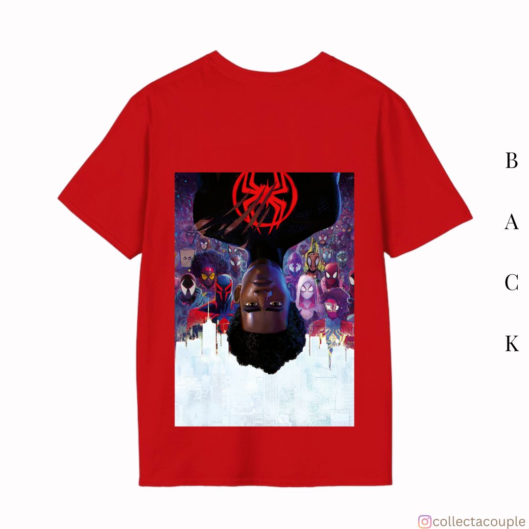 Spider Verse: Miles Morales Upside Down Oversized Unisex T-shirt (front and back print)