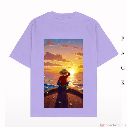 One Piece: Monkey D Luffy Scenic Oversized Unisex T-shirt (front and back print)