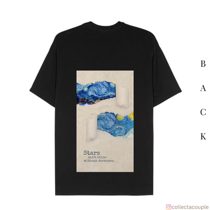 Van Gogh: Starry Night Collage Oversized Unisex T-shirt (front and back print)