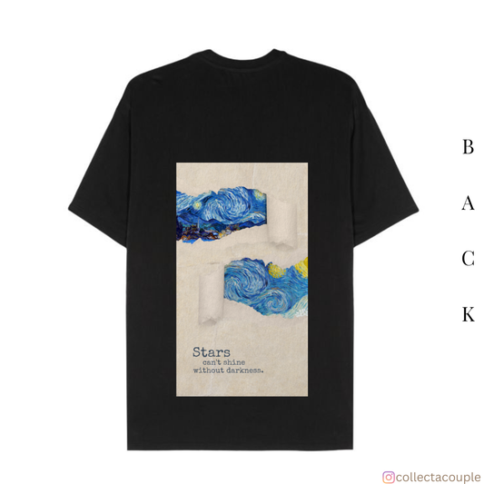Van Gogh: Starry Night Collage Oversized Unisex T-shirt (front and back print)