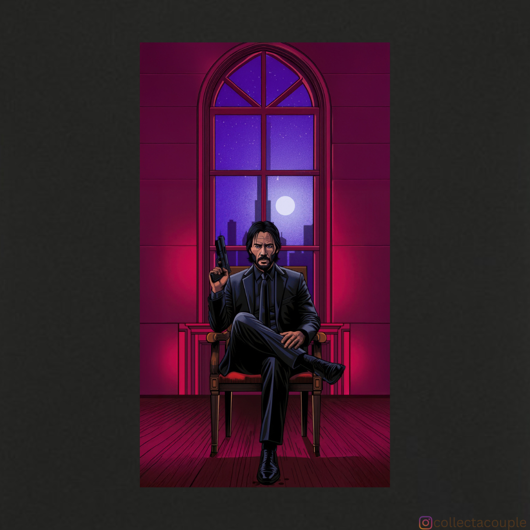 John Wick: Illustrated Oversized Unisex T-shirt (front and back print)