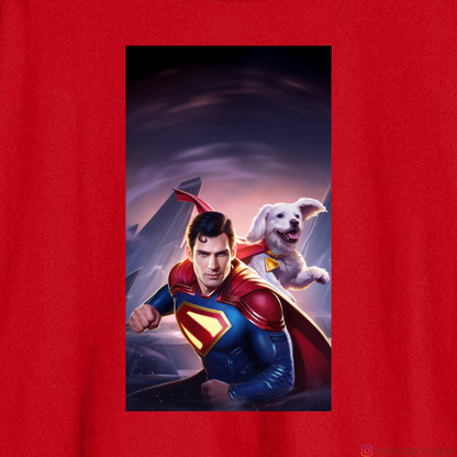 Superman: Superman and Krypto Oversized Unisex T-shirt (front and back print)