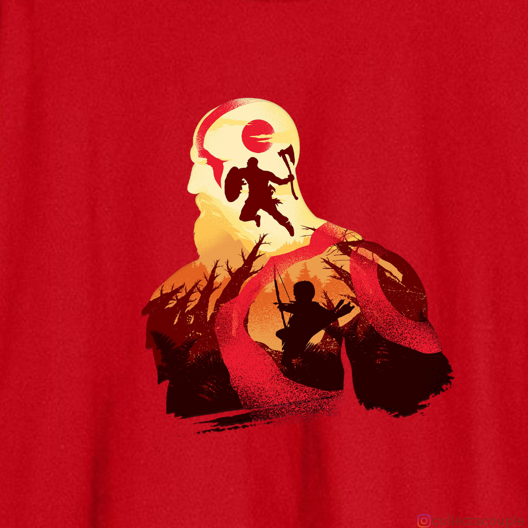 God of War: Kratos Illustration Oversized Unisex T-shirt (front and back print)