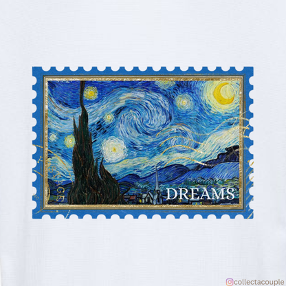 Van Gogh: Starry Night Collage Oversized Unisex T-shirt (front and back print)