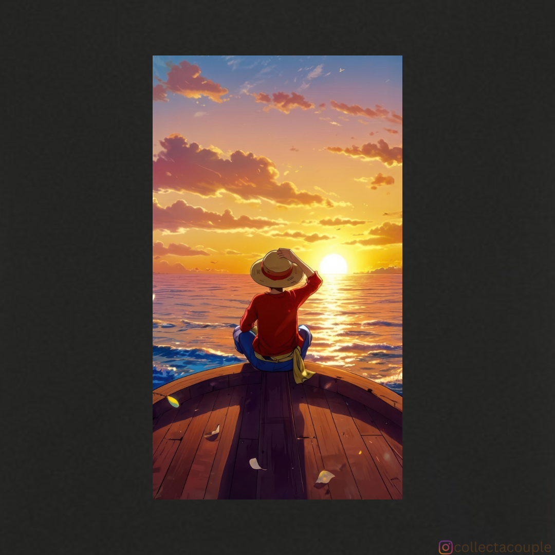 One Piece: Monkey D Luffy Scenic Oversized Unisex T-shirt (front and back print)
