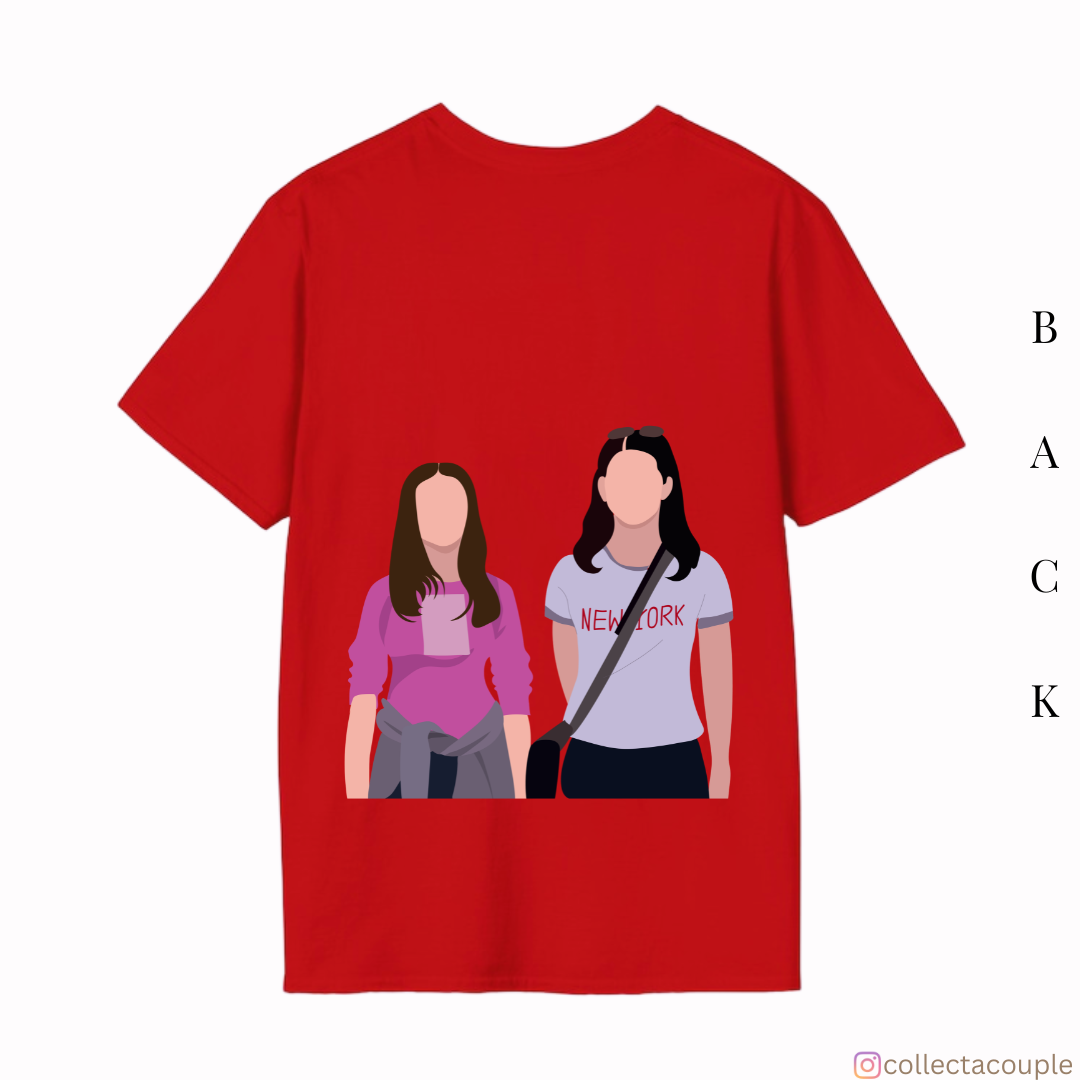 Gilmore Girls: Illustrated Rory & Lorelai Oversized Unisex T-shirt (front and back print)