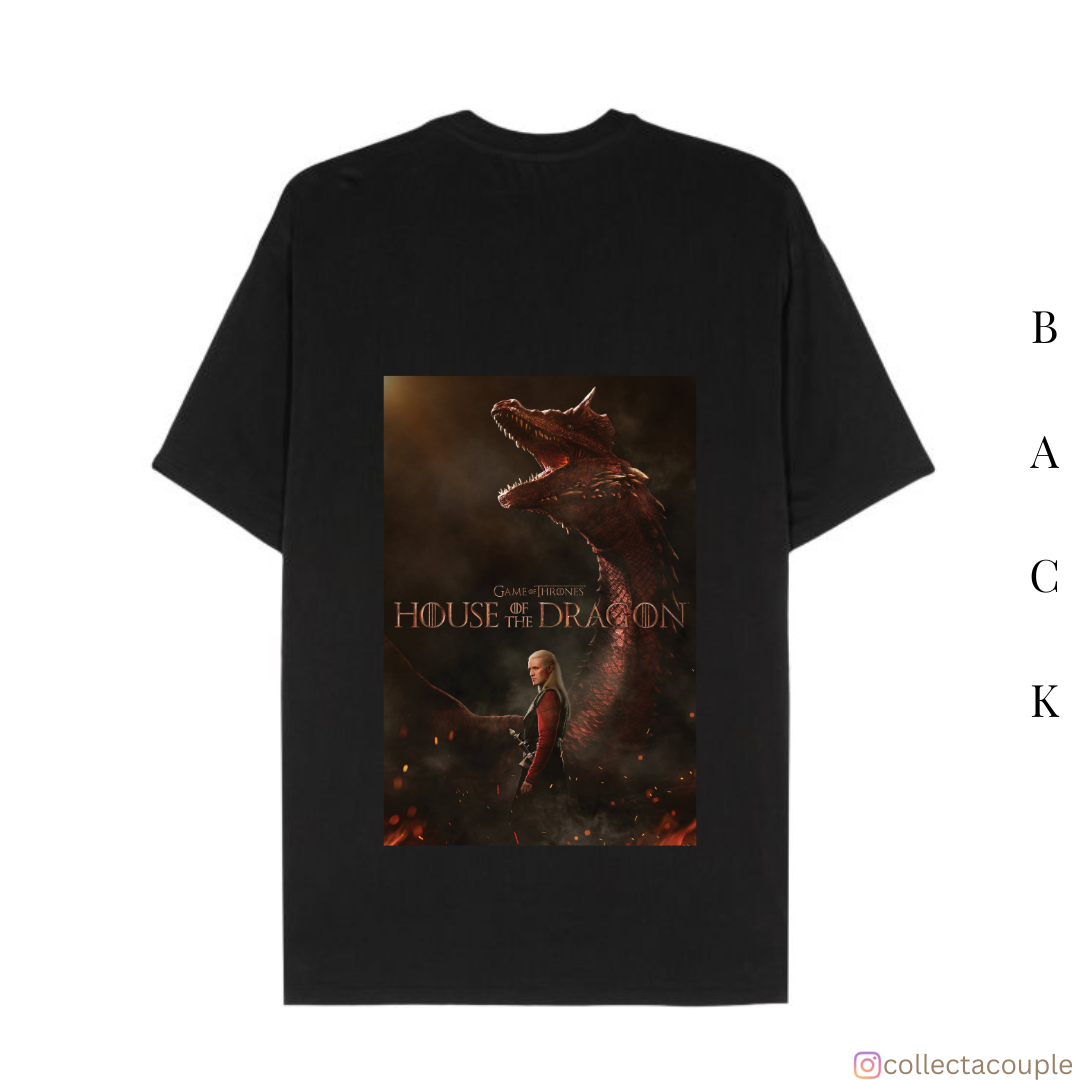 House of The Dragon: Daemon Targaryen Oversized Unisex T-shirt (front and back print)